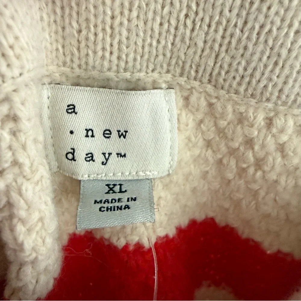 Striped Red and Cream Sweater Skirt‎